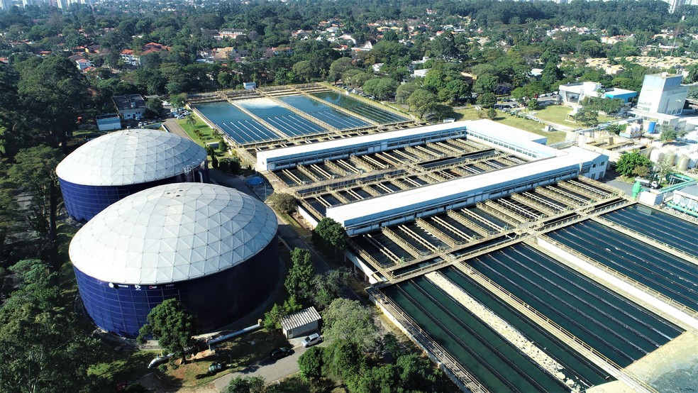 Sabesp wastewater treatment plant in São Paulo — Foto: Divulgação